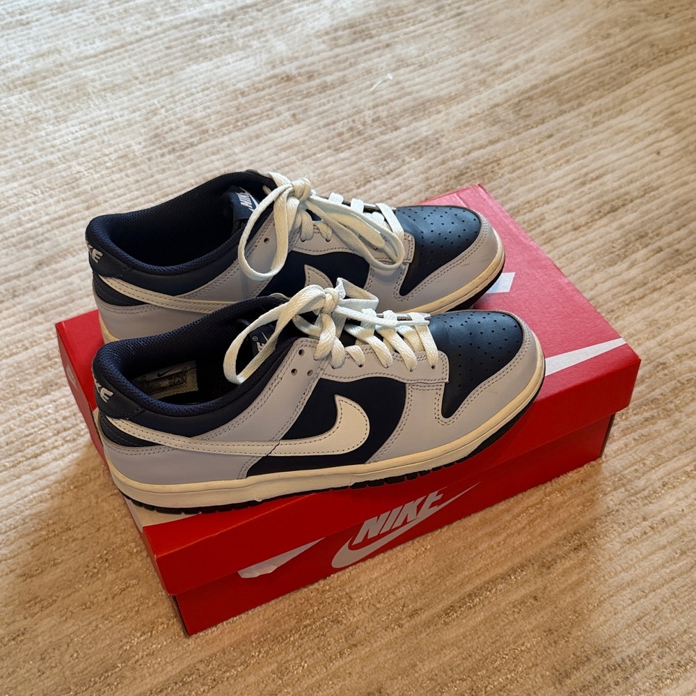 Nike Dunk Low in Dark Blue and White